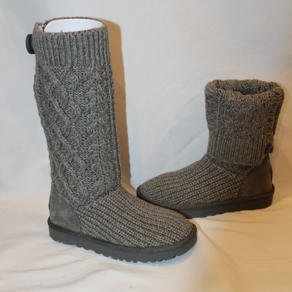 UGG Gray Knit Winter Boots